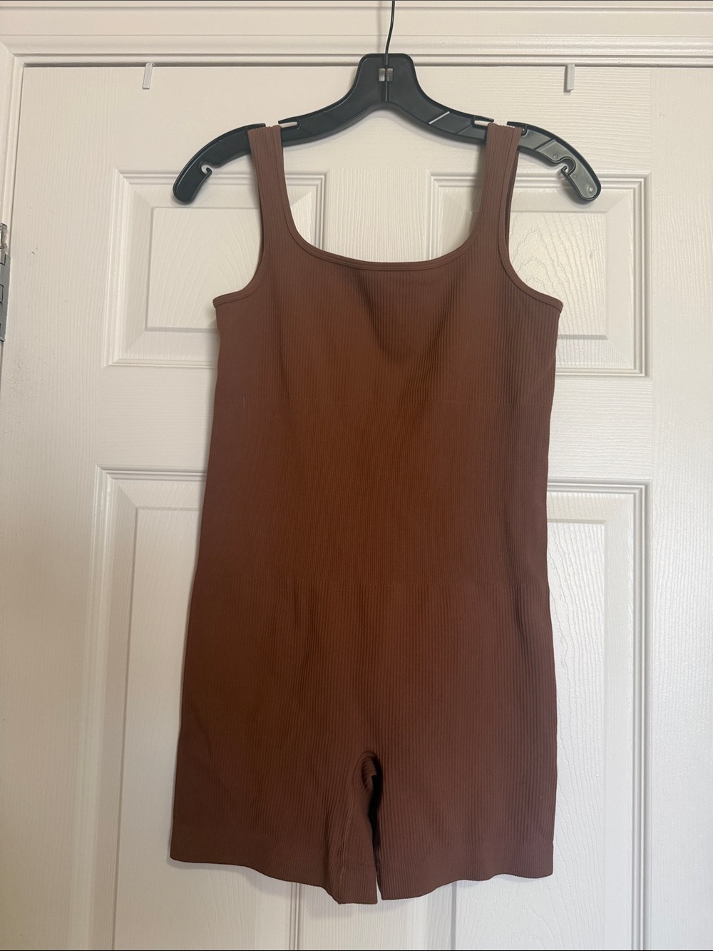 Amazon Brown Ribbed Tank Romper